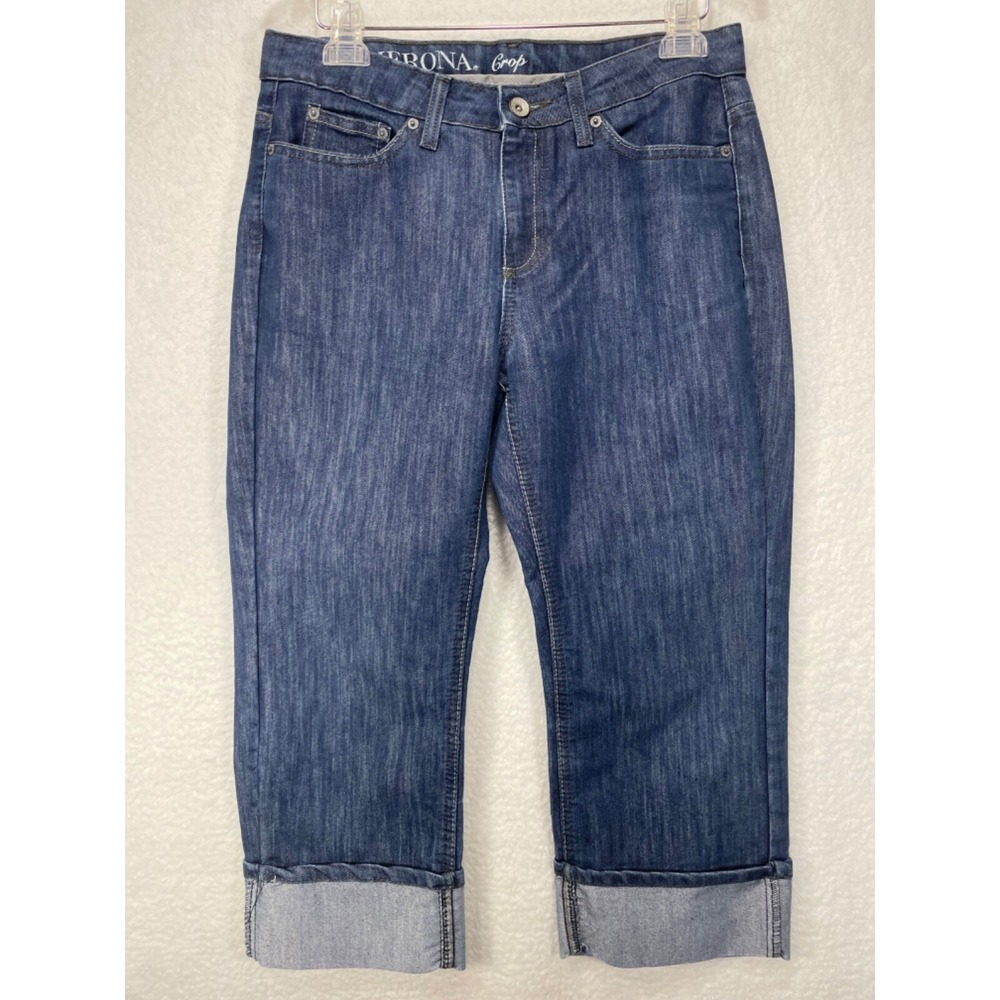 Merona Women's size 8R Crop Fit 1 Cuffed Hem Jeans